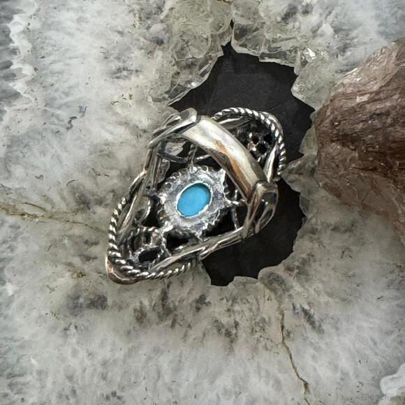 Carolyn Pollack Sterling Oval Sleeping Beauty Turquoise Ring Size 5.5 For Women - Picture 4 of 10